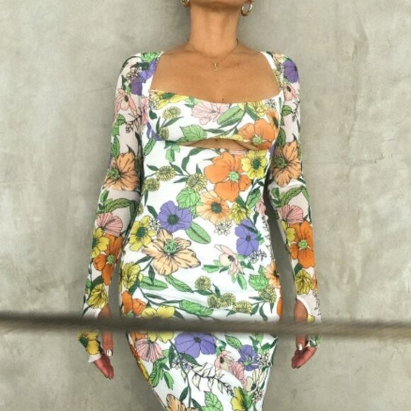 AFRM Kellen Mesh Floral Dress - Picture 4 of 9